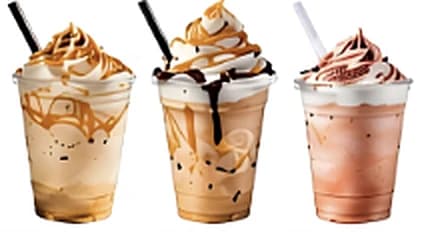Frappuccinos de chocolate, caramelo y vainilla